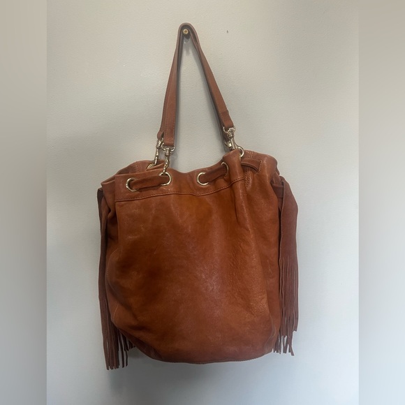 Miu Miu Tan Leather Fringe Shoulder Bag - Picture 3 of 8